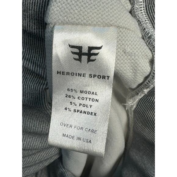 Heroine Sport Sports Bra Small Black White Stripe Racerback Lined Stretch - Picture 3 of 4